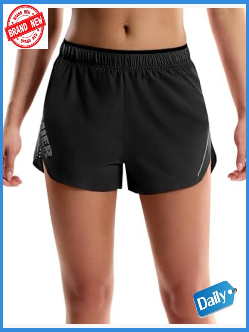Women's 2.5" Running Shorts, Dry Fit Split Shorts with Zipper Pocket,